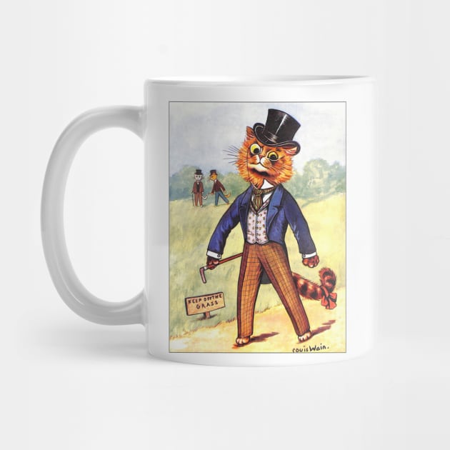 Funny Fashion Cat by Louis Wain by KarwilbeDesigns